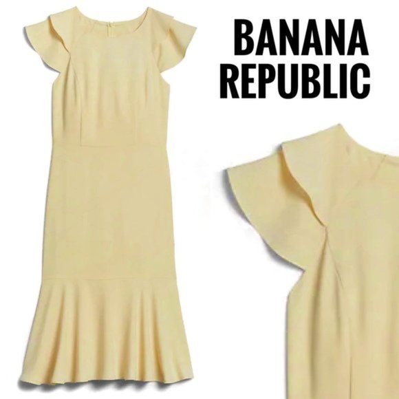 Nwt Banana Republic Fluttersleeve Midi 